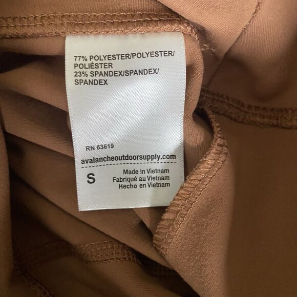 AVALANCHE Cargo Leggings Stretch Pull On Hiking Pockets Yoga Womens S Brown - Picture 9 of 10